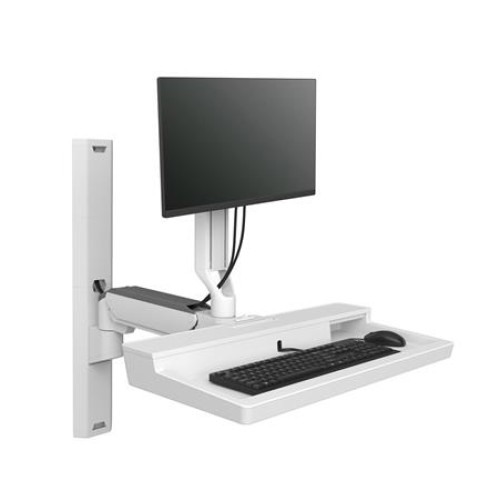 ERGOTRON CareFit™ Combo System with Worksurface (snow white), systém na stěnu, monitor,klavesnice, myš