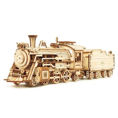 Hračka Robotime drevené 3D puzzle Parná lokomotíva