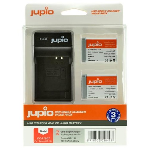 Set Jupio 2x  NB-13L 1050 mAh + USB nabíjačka