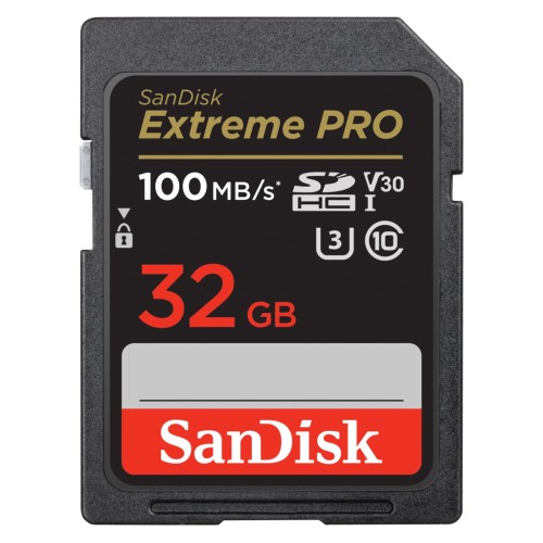 SanDisk Extreme PRO 32 GB SDHC Memory Card 100 MB/s and 90 MB/s, UHS-I, Class 10, U3, V30