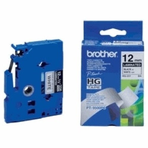 Brother - HGE231V5, bílá / černá, 12 mm (pro PT 9xxx) - balení 5 ks