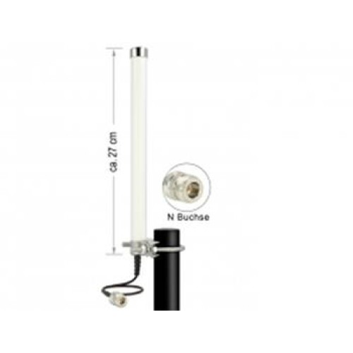 Delock LTE / GSM / UMTS Antenna N jack 2 - 6,5 dBi omnidirectional fixed pole mount white outdoor