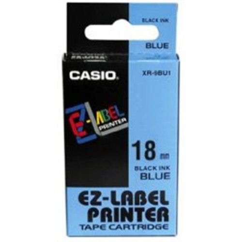 páska CASIO XR-18BU1 Black On Blue Tape EZ Label Printer (18mm)