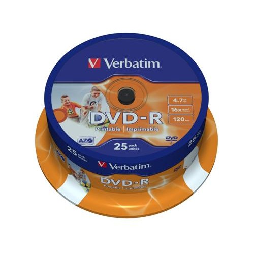 Médium Verbatim DVD-R 4,7GB 16x Printable 25-cake