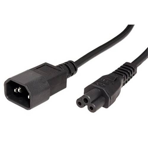 Kábel EC320 C14 - C5 (trojlístok) 1,8m, čierny