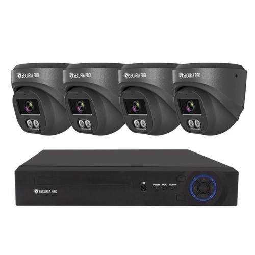 Kamerový set Securia Pro NVR4CHV4S-B DOME IP, 4Mpx, 4 kamery, PoE NVR, čierna