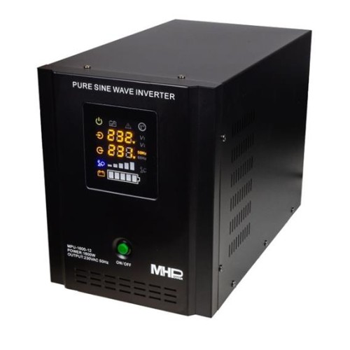Napäťový menič MHPower MPU-1600-12 12V/230V, 1600W, funkce UPS, čistý sinus