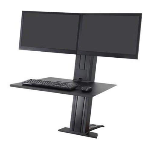 ERGOTRON WorkFit-SR, Dual Monitor, Sit-Stand Desktop Workstation (black), stolní držák 2 monitory, prac deska