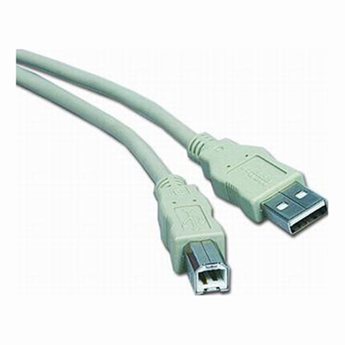 Kábel USB 2.0 A-B 3m, bílý/šedý