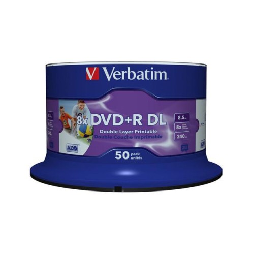 Médium Verbatim DVD+R DL 8,5GB 8x Printable 50-cake