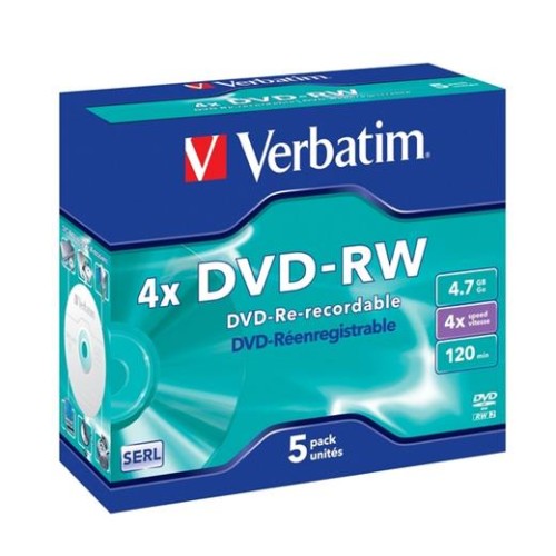 Médium Verbatim DVD-RW 4,7GB 4x box 5ks