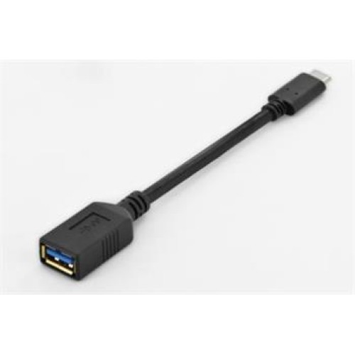 Digitus USB 3.1 Type-C adaptér USB kabel, typ C na A, OTG M / F, 0,15m, Super Speed, UL, bl