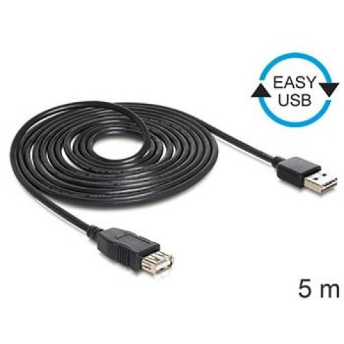 Delock kabel EASY-USB 2.0-A samec > USB 2.0-A samice,prodlužující 5 m