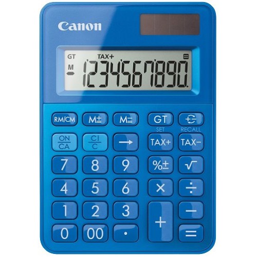 stolová kalkulačka CANON LS-100K modrá, 10 miest, solárne napájanie + batérie