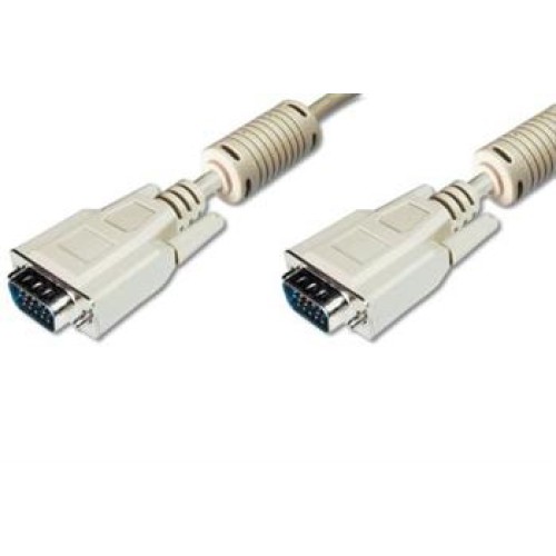 Digitus Premium připojovací VGA kabel, 3xstíněný, 2xferity, černá/šedá, AWG28, CU, šedý 5m
