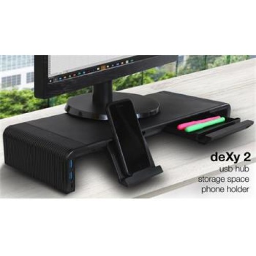 EVOLVEO deXy 2 USB, podstavec pro monitor s USB rozbočovačem,2x USB, USB-C