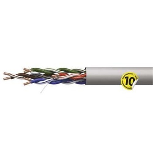Emos UTP kabel CAT 5e PVC, drát, měď (Cu), AWG24, šedý, 305m, box