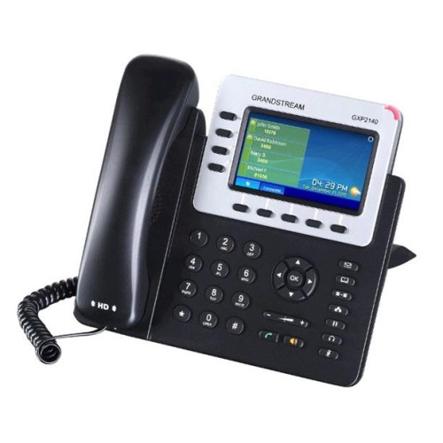 Telefón Grandstream GXP-2140 VoIP, barevný LCD, 4x SIP účty, 4x linky, 2x RJ45, POE, 5x prog. tl.