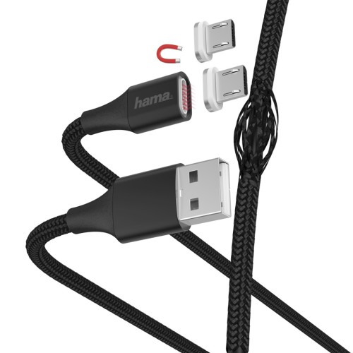 Hama micro USB kábel Magnetic, A vidlica - micro B vidlica magnetická, 1 m