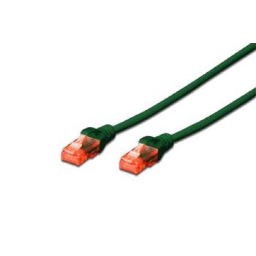 Digitus Patch Cable, CAT 6 UTP, AWG 26, měď, zelený 0,5m