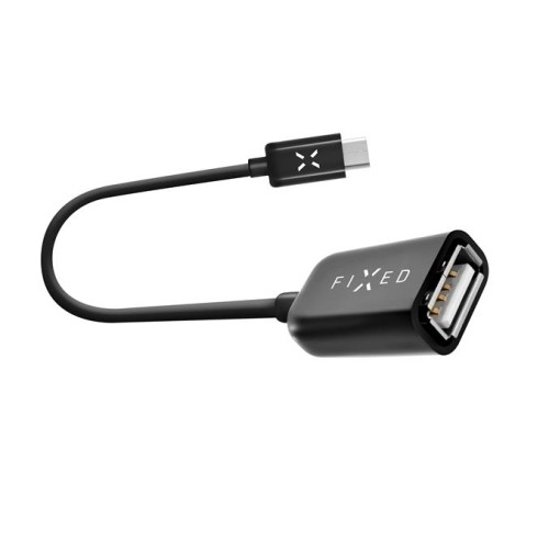 Kábel FIXED OTG dátový s konektormi USB-C, USB 2.0, 20cm, čierny