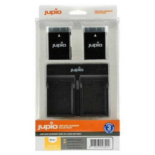 Set Jupio 2x EN-EL14(A) 1100mAh + USB duálna nabíjačka
