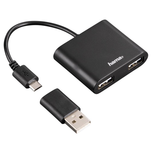Hama USB 2.0 OTG Hub 1:2 pre smartfón/tablet/notebook/PC
