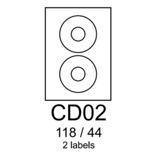 etikety RAYFILM CD02 118/44 vysokolesklé biele laser R0119CD02A (100 list./A4)