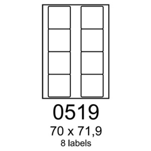 etikety RAYFILM 70x71,9 univerzálne žlté R01210519F (1.000 list./A4)