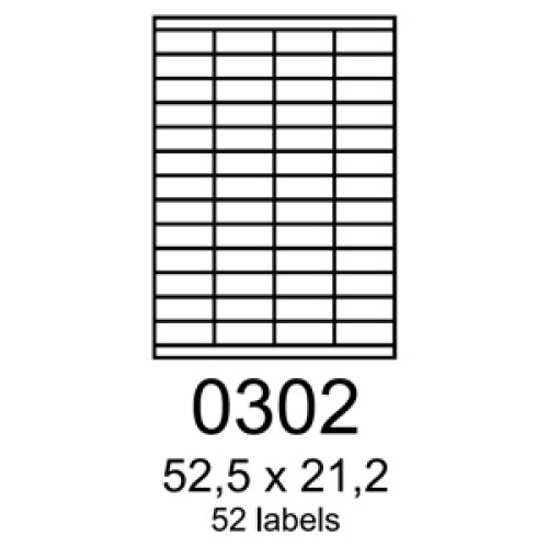 etikety RAYFILM 52,5x21,2 oranžové flourescentné laser R01330302A (100 list./A4)