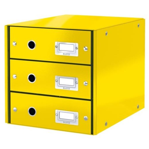 LEITZ Zásuvkový box  Click&Store, 3 zásuvky, žlutá