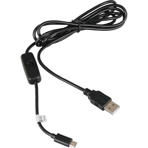 Kábel Raspberry USB-A/USB-B napájecí kabel s vypínačem