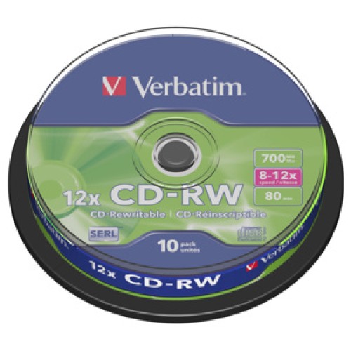 CD-RW VERBATIM DTL+ 700MB 12X 10ks/cake