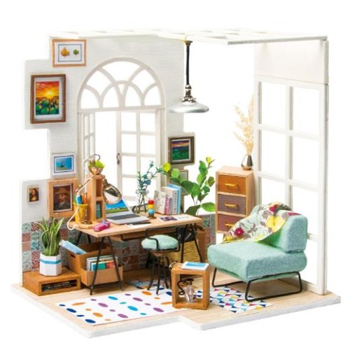 Hračka Robotime miniatúra domčeka Domáca kancelária