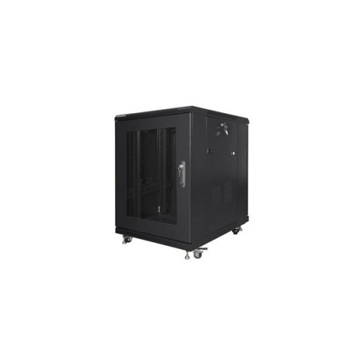 LANBERG Volně stojící skříň 19" 15U/600x800, síťované dveře, černá (RAL9004)   (v rozloženém stavu)