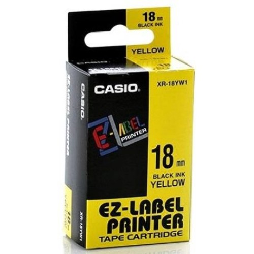páska CASIO XR-18YW1 Black On Yellow Tape EZ Label Printer (18mm)
