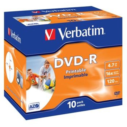 Médium Verbatim DVD-R 4,7GB 16x PRINT. box 10ks