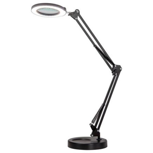IMMAX LED stolní lampička ZOOM/ s lupou/ 12W/ 5V/2A/ stmívatelná/ černá