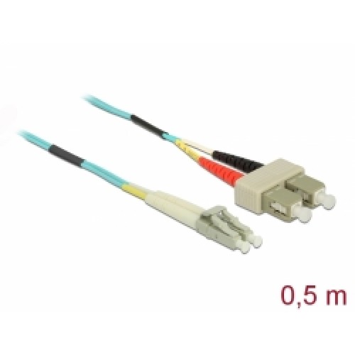Delock Optický kabel LC > SC Multimód OM3 0,5 m