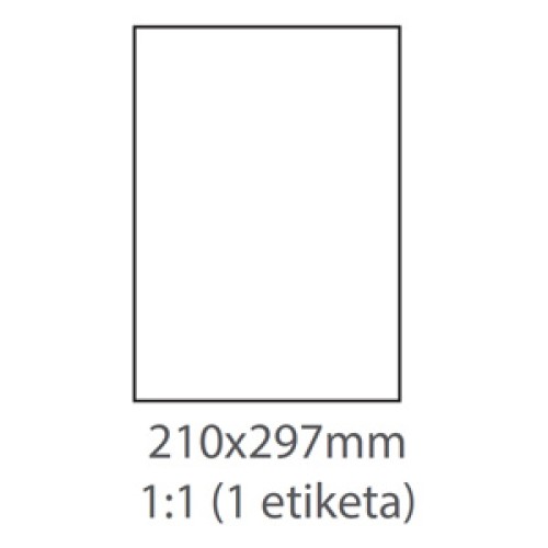 etikety ECODATA Samolepiace 210x297 univerzálne biele so zadným splitom (1000 listov A4/bal.)