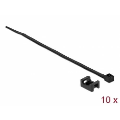 Delock Šroubová montážní sverka, 15 x 10 mm, s kabelovou upínkou, D 200 x Š 3,6 mm, cerná