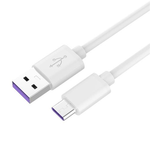 Kábel PremiumCord USB 3.1 C/M - USB 2.0 A/M super rýchle nabíjanie 5A, 1m, biely