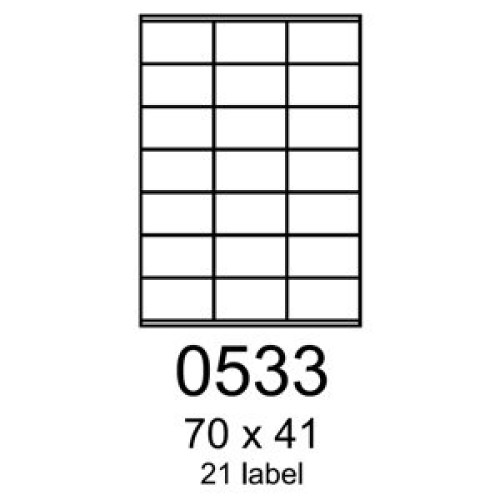 etikety RAYFILM 70x41 biele s odnímateľným lepidlom R01020533A (100 list./A4)