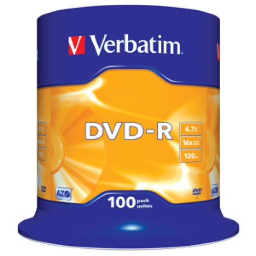 DVD-R VERBATIM 4,7GB 16X 100ks/cake