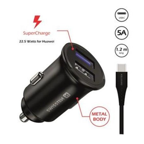SWISSTEN CL ADAPTÉR PRO HUAWEI SUPER CHARGE 22.5W + KABEL HUAWEI SUPER CHARGE 5A 1,2 M BLACK
