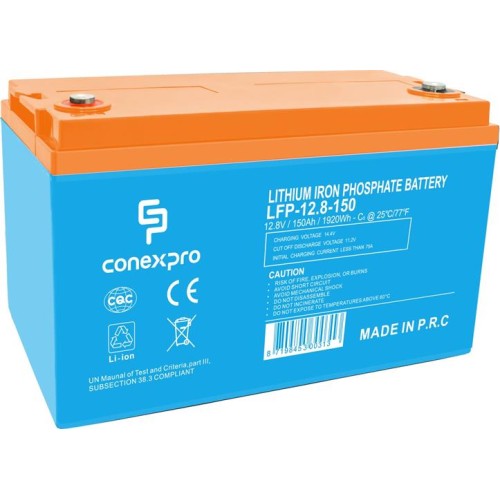 Batéria Conexpro LFP-12.8-150 LiFePO4, 12V/150Ah, M8, Bluetooth