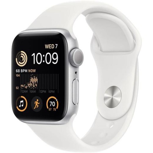 Hodinky Apple Watch SE GPS, 44mm Silver Aluminium Case with White Sport Band - Regular