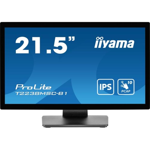 Dotykový monitor IIYAMA ProLite T2238MSC-B1 21,5", PCAP, 5ms, 225cd/m2, USB, DP/HDMI, repro, černý