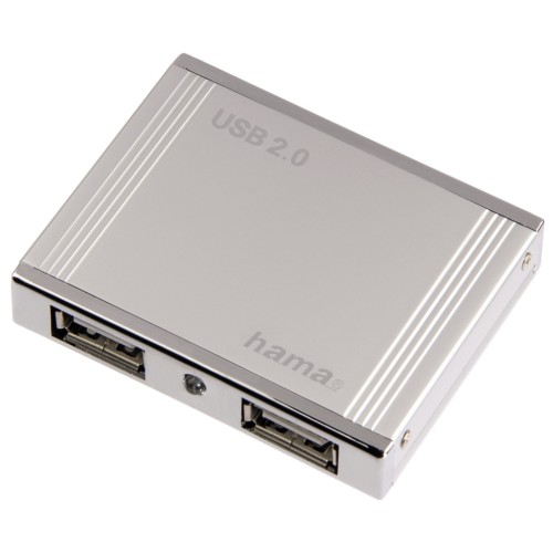 Hama USB 2.0 HUB 1:4 "Alu Mini", strieborný