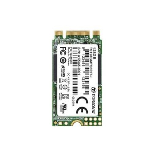 TRANSCEND MTS552T-I 128GB Industrial 3K P/E SSD disk M.2, 2242 SATA III 6Gb/s (3D TLC) B+M Key, 560MB/s R, 510MB/s W